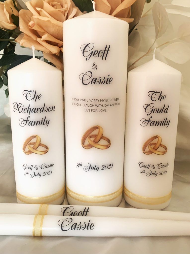 CHERISHED WEDDING CANDLE SET