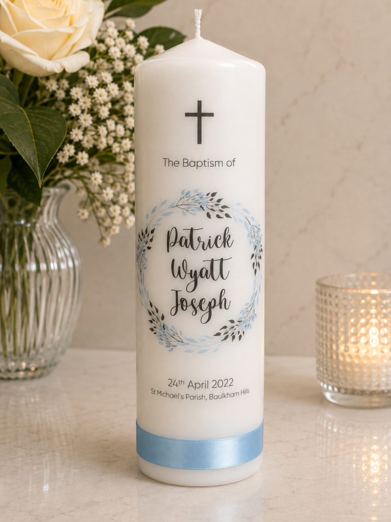WYATT BAPTISM CANDLE