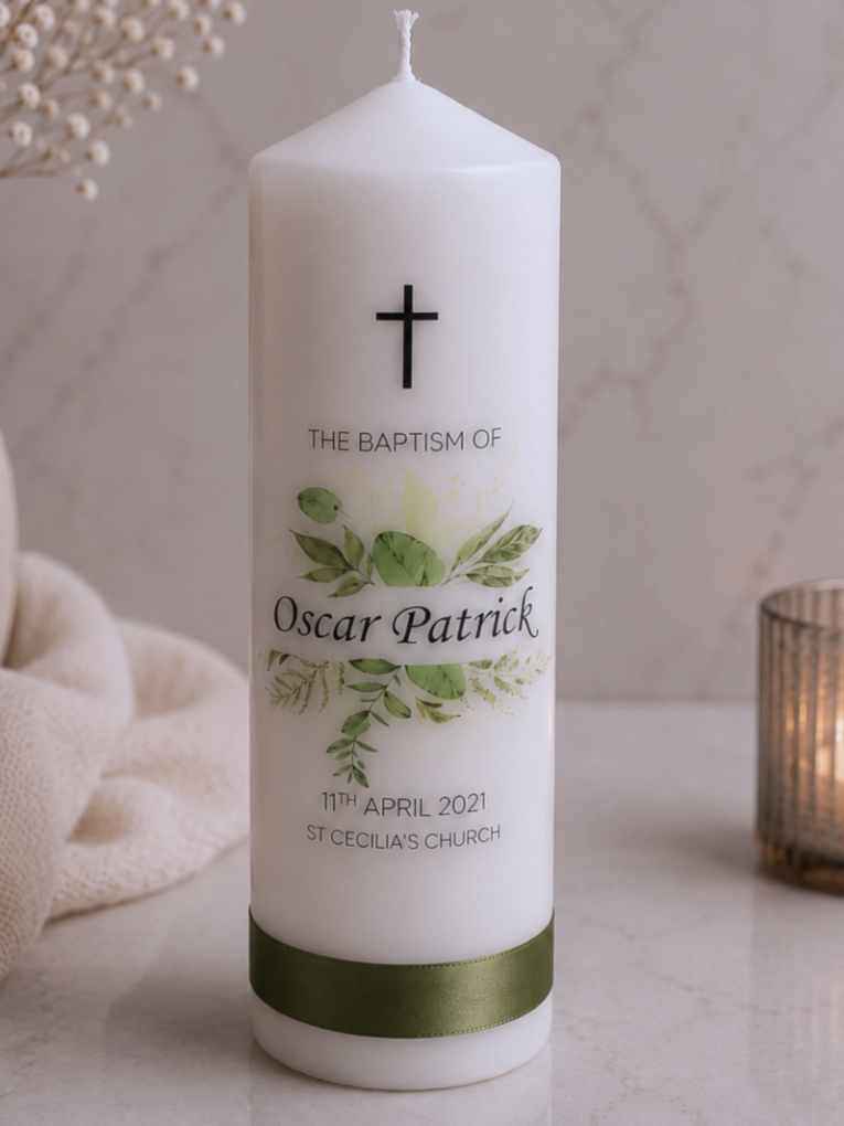 OSCAR BAPTISM CANDLE