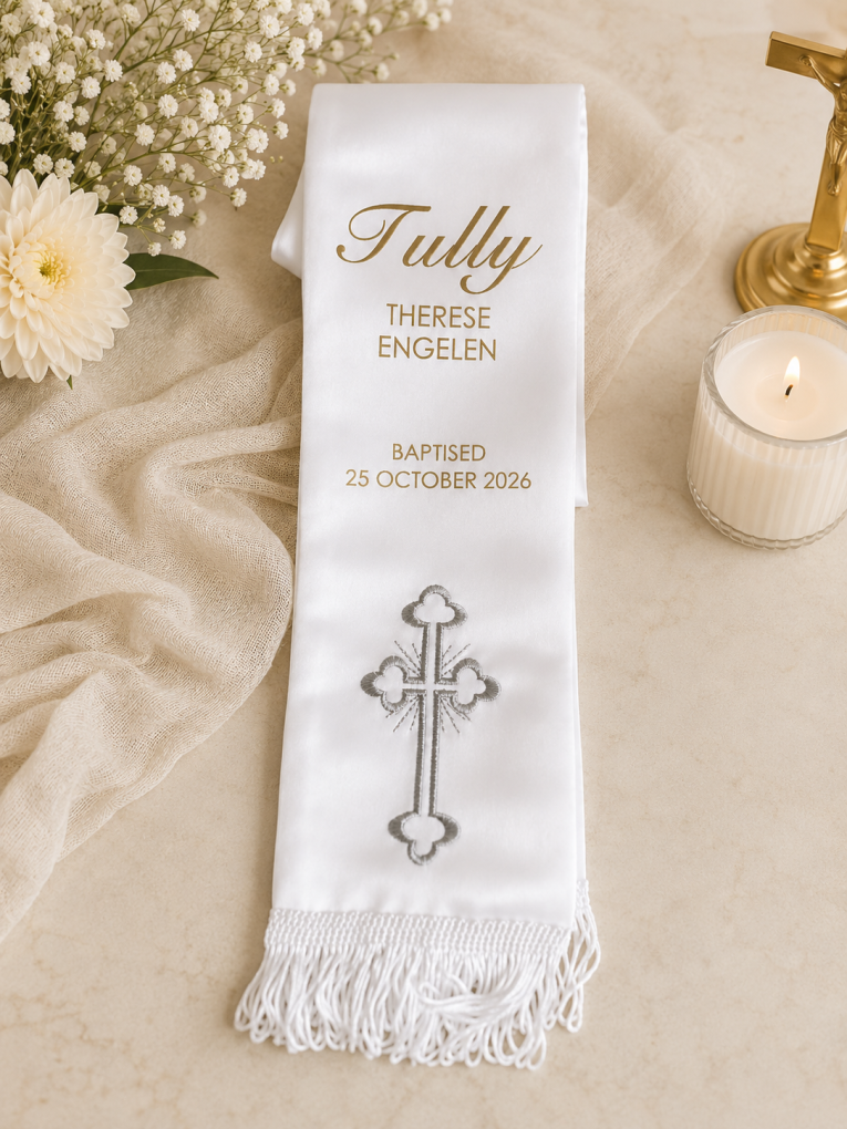 Baptism Stole Satin (Personalised)